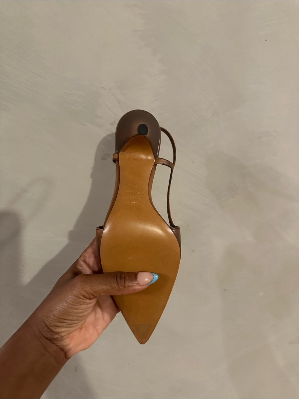 Miu Miu Tan Brown Leather Slingback Pointed-Toe Heels - Picture 9 of 13
